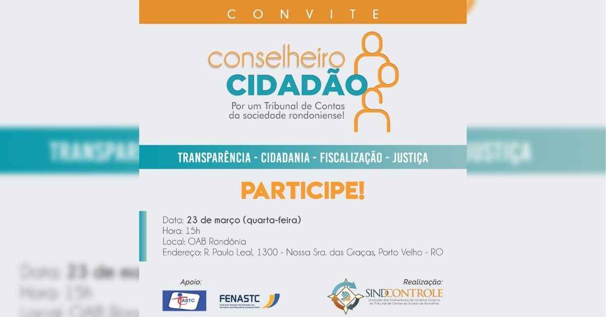 SOCIEDADE: Campanha 'Conselheiro Cidadão' será lançada nesta quarta-feira (23)