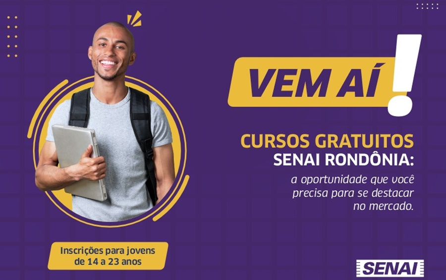 1875 VAGAS: SENAI abre inscrições para cursos gratuitos em Rondônia
