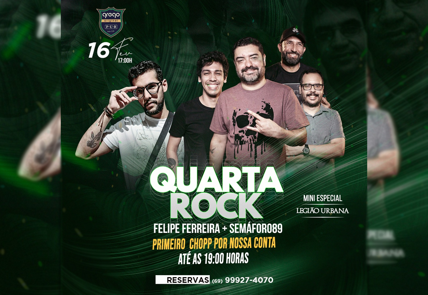 QUARTA DO ROCK: Hoje tem mini especial do Legião Urbana no Grego Original
