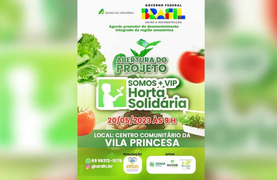 SÁBADO: Projeto Horta Solidária será implantado na Vila Princesa, em Porto Velho