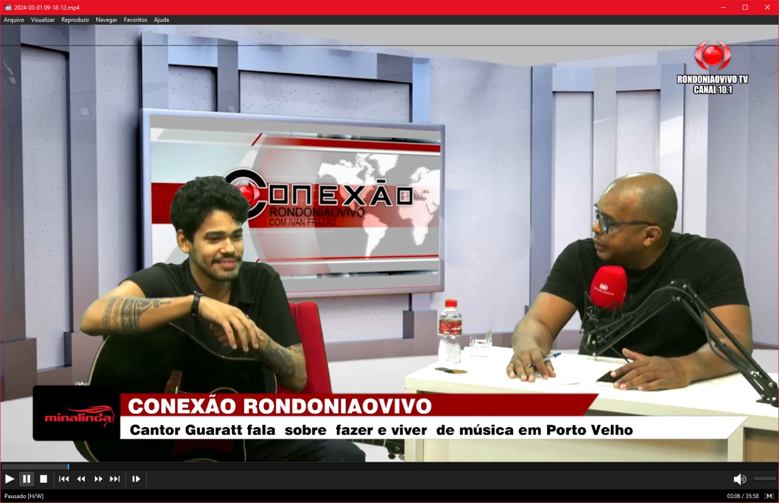 CONEXÃO RONDONIAOVIVO:   Cantor Gabriel Guaratt fala sobre fazer e viver de música em RO