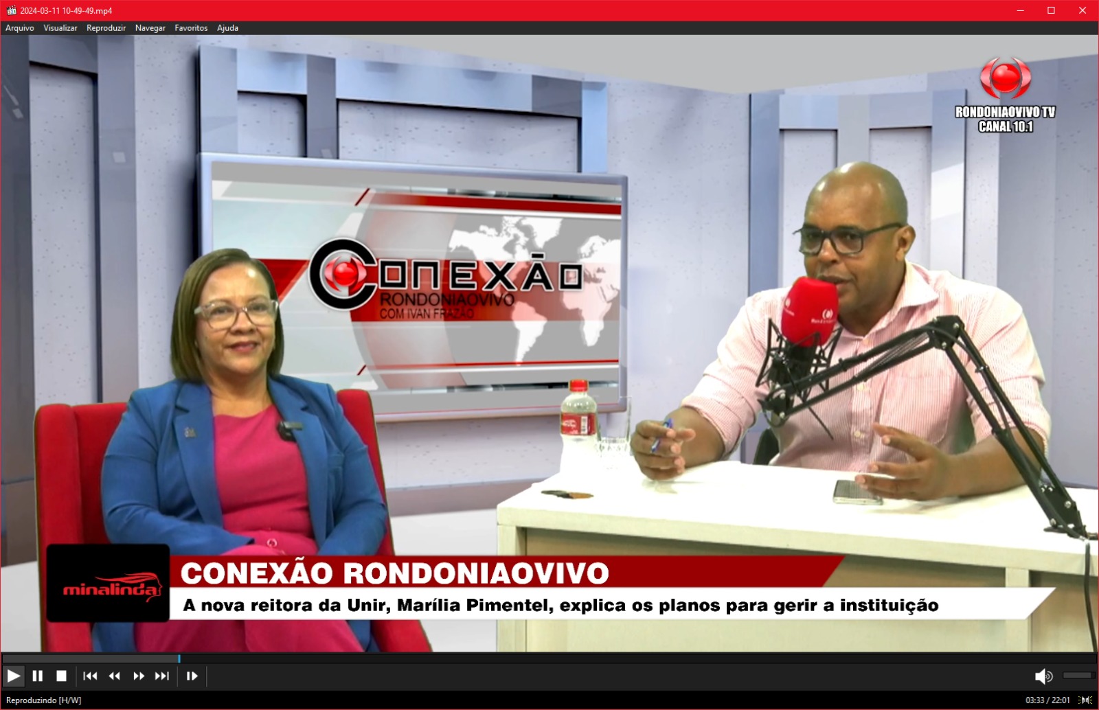 CONEXÃO RONDONIAOVIVO:   A nova reitora da Unir, Marília Pimentel, explica os planos para a universidade