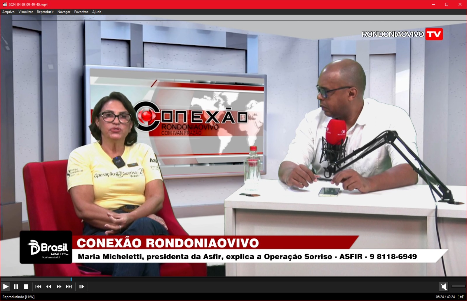 CONEXÃO RONDONIAOVIVO:   Maria Micheletti, presidenta da Asfir, explica a Operação Sorriso