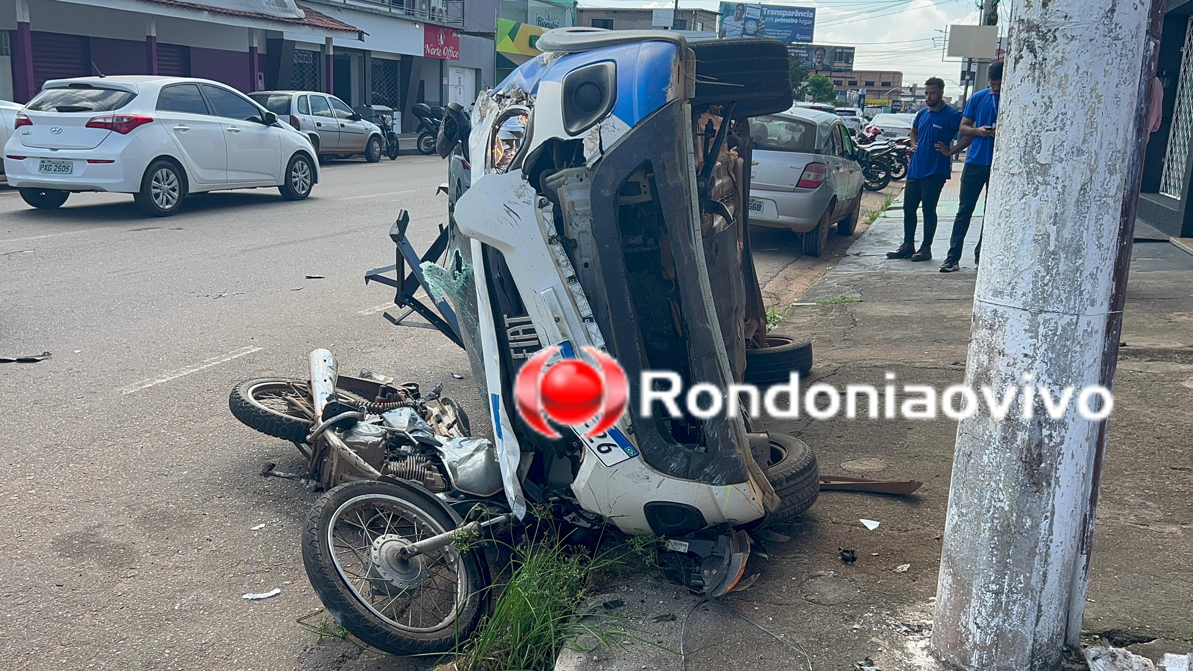 VÍDEO: Motociclista fica em estado grave após acidente com capotamento