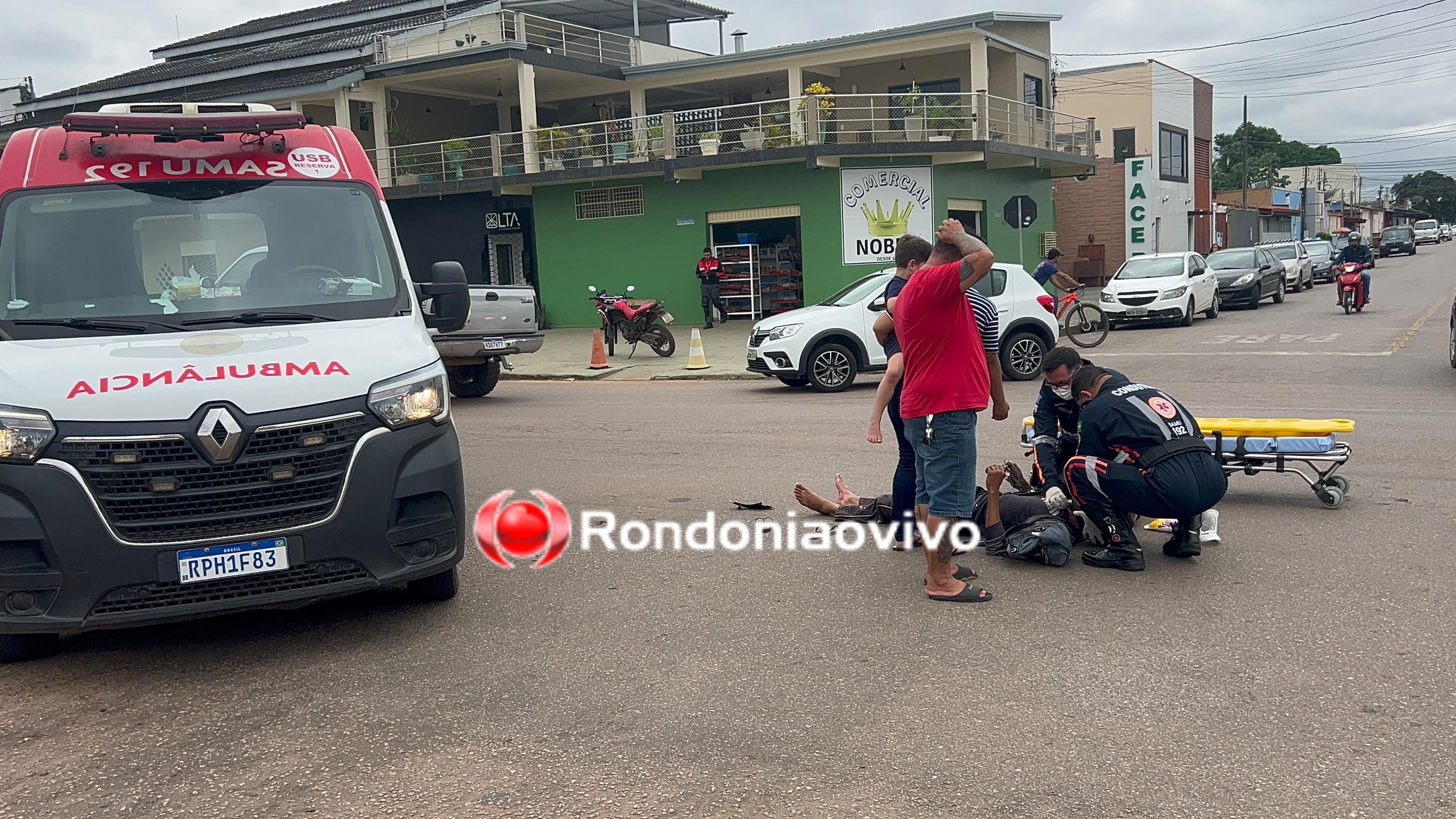 VÍDEO: Motociclista sofre ferimentos em acidente na Rafael Vaz