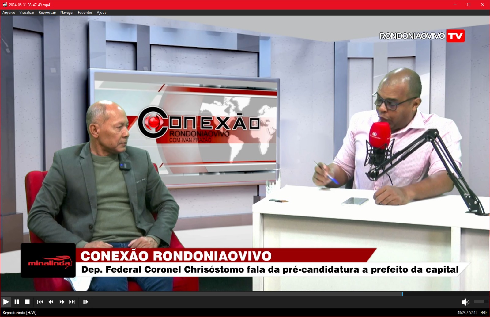 CONEXÃO RONDONIAOVIVO:  Dep. fed. Cel. Chrisóstomo fala da pré-candidatura e responde a Hildon Chaves