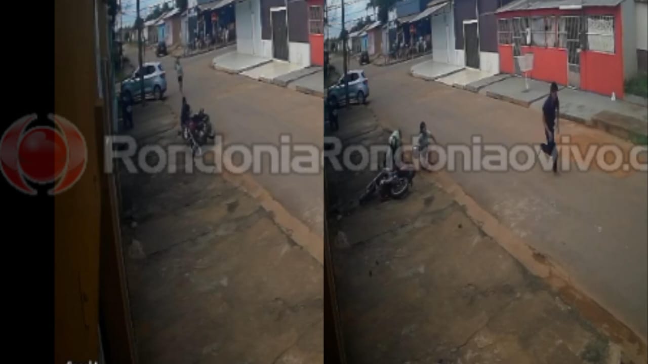 BALEADO E SURRADO: Vídeo mostra ladrão que levou 'disciplina' tentando roubar moto de mulher