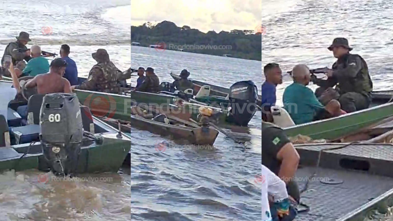 VÍDEO: 'Não atira em pai de família', diz pescador durante ação policial no rio Madeira