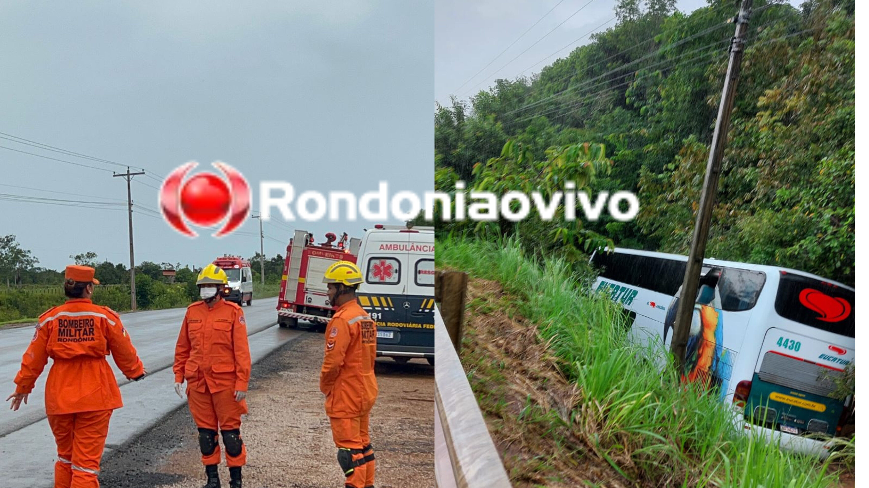VÍDEO: Motorista de ônibus desvia de poste e evita tragédia na BR-319
