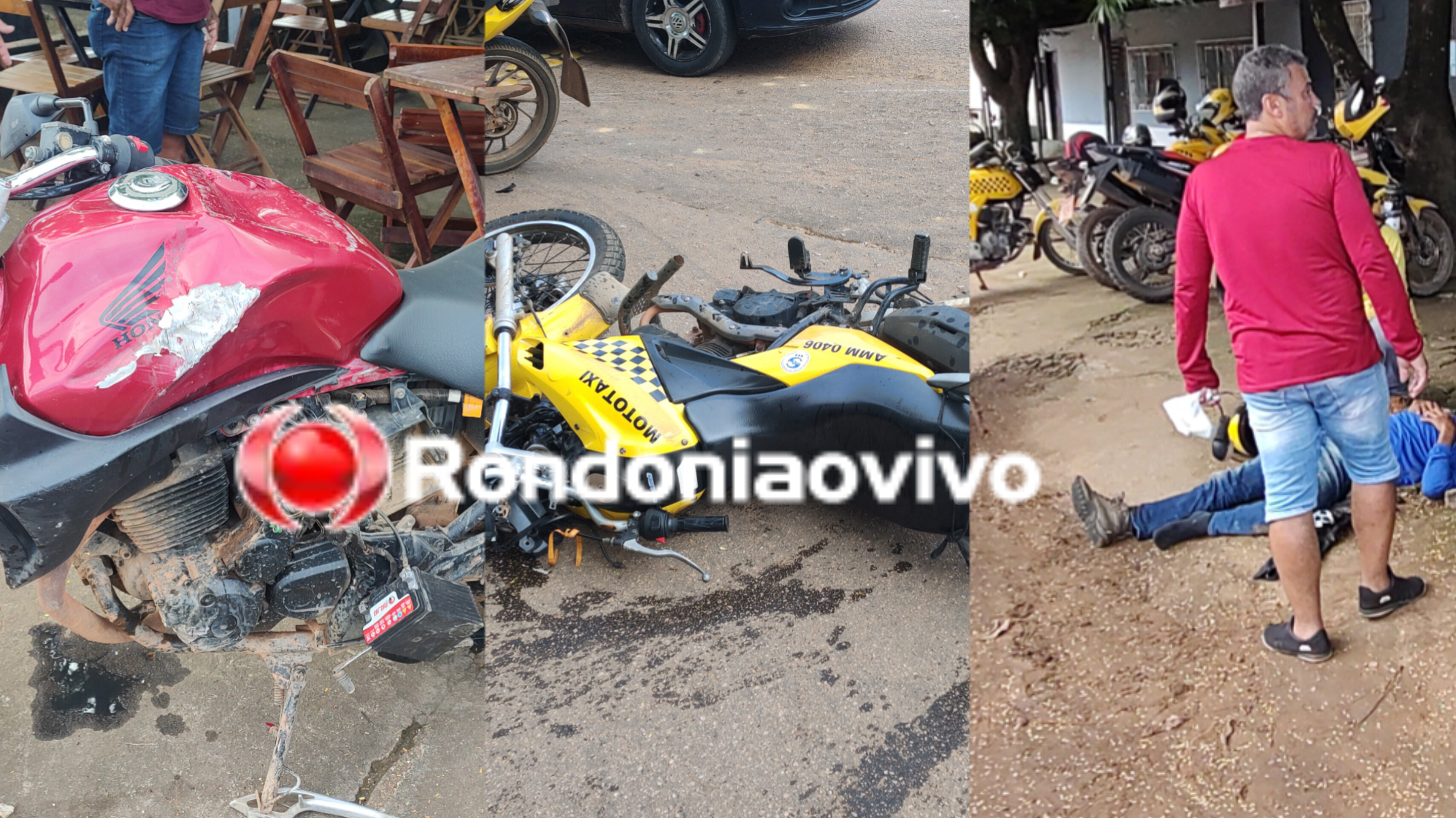 VÍDEO: Mototaxista sofre fratura exposta em grave acidente na Alexandre Guimarães