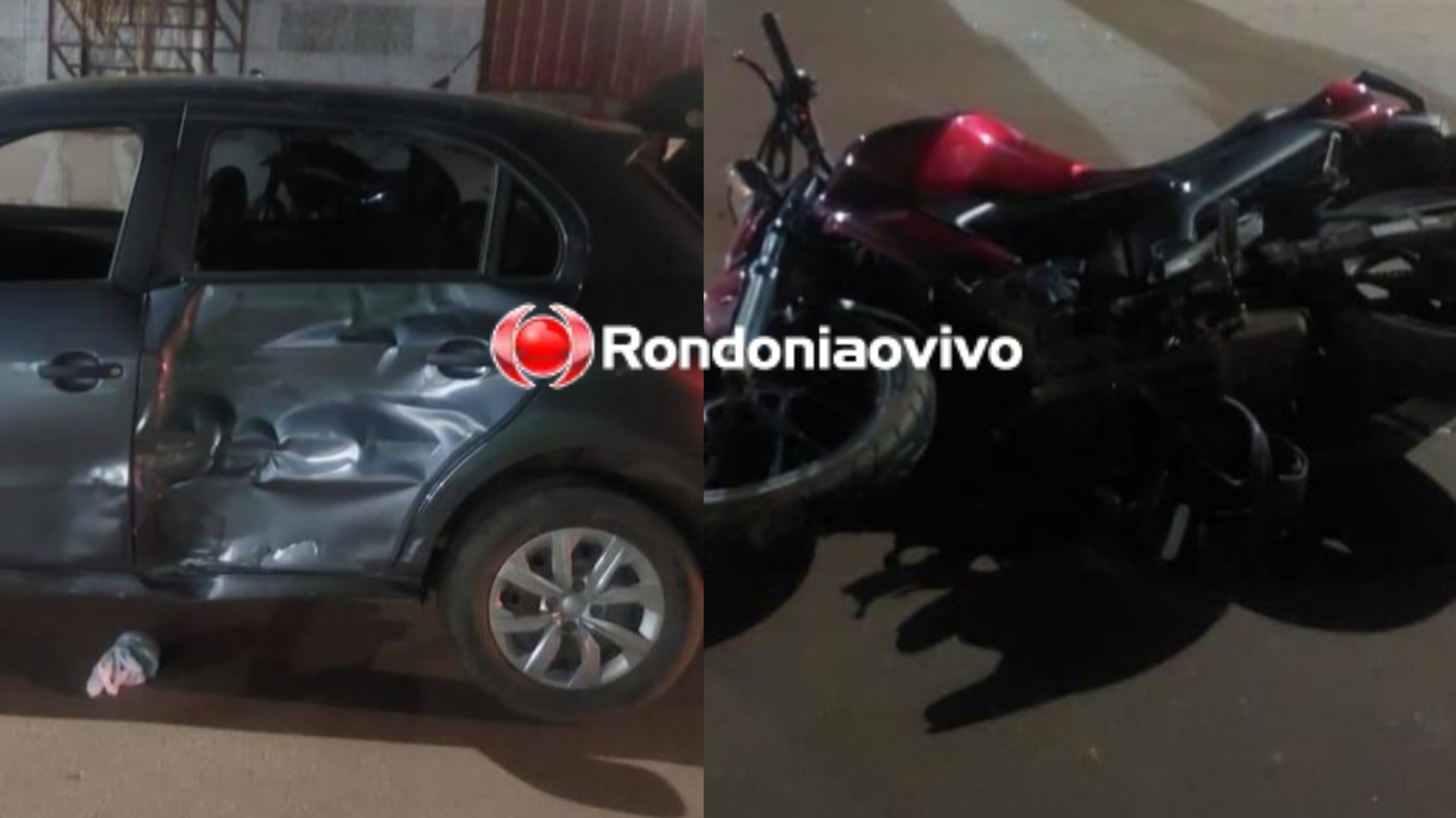 PERIGO: Motociclista fica em estado grave após batida em carro de aplicativo 