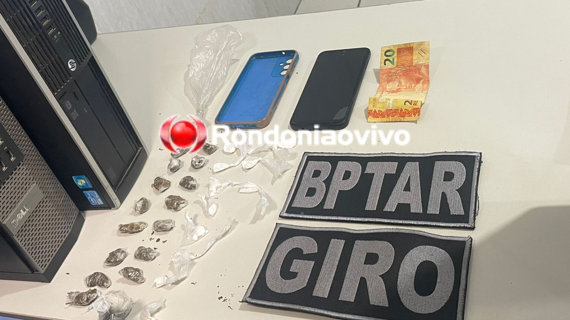 NÃO ESCAPOU: Adolescente tenta fugir, mas é detido pelo BPTAR acusado de tráfico de drogas 