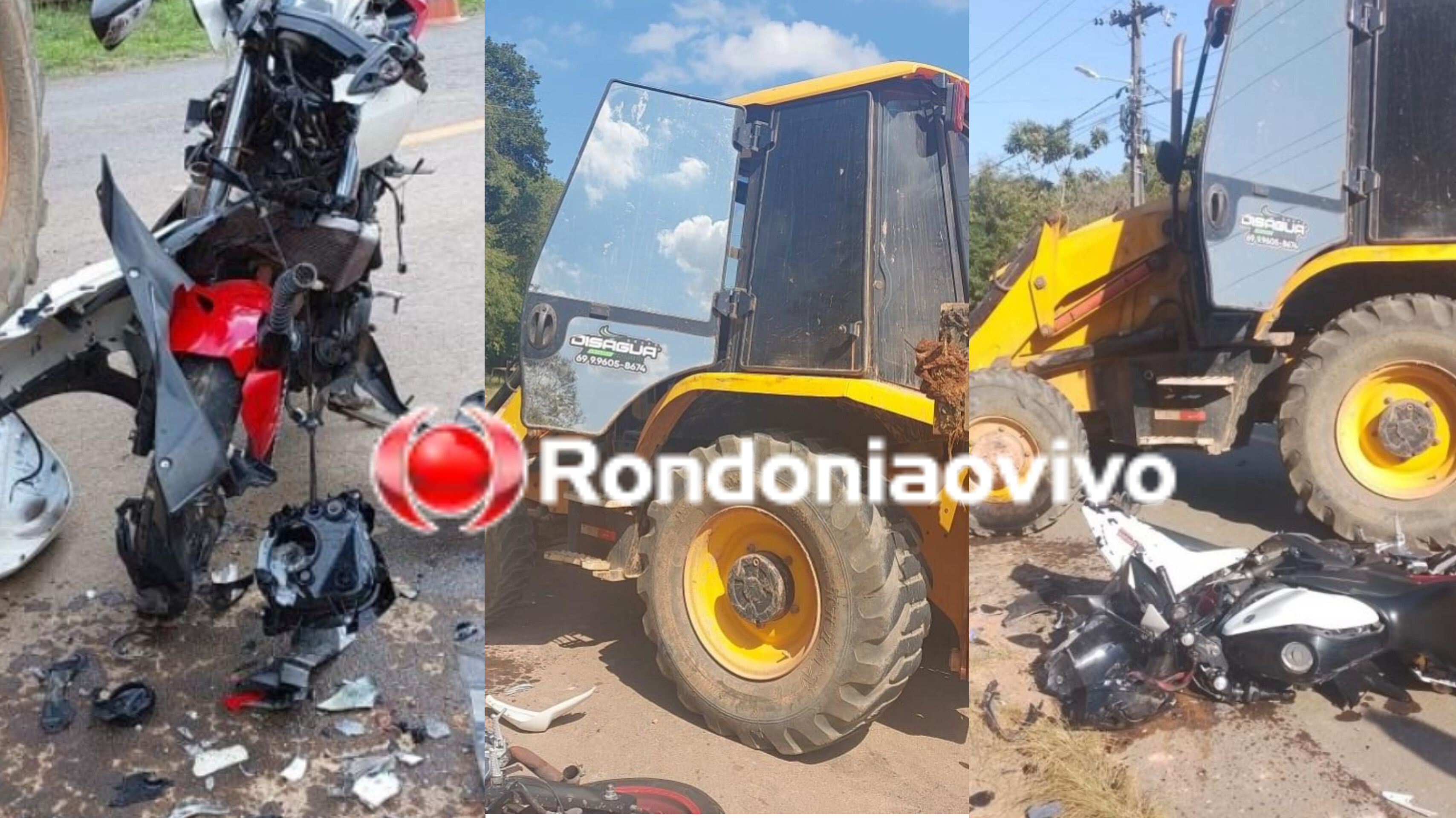 PRÓXIMO AO CEMITÉRIO: Colisão entre trator e moto deixa homem de 30 anos ferido 