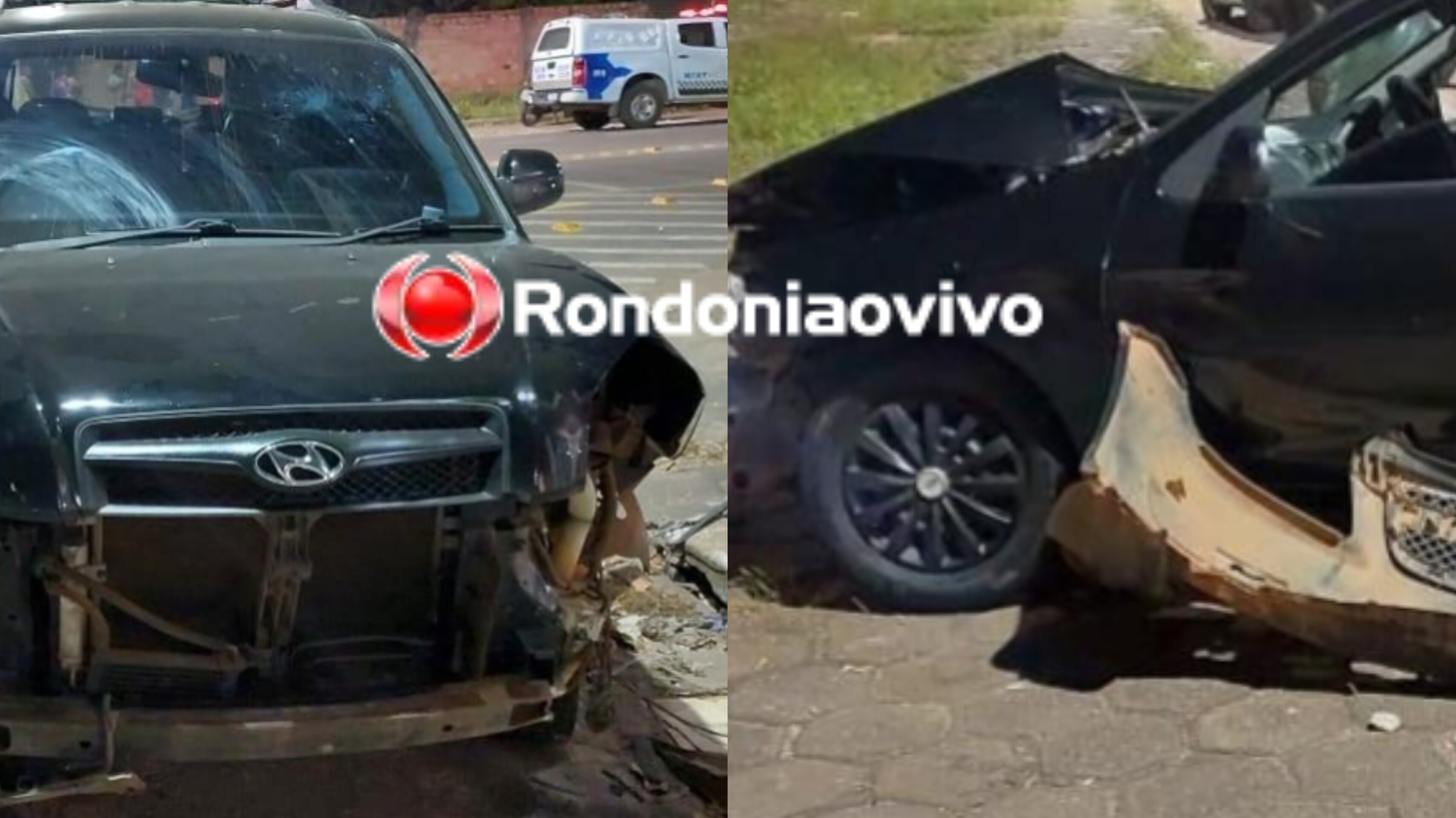 NA ABUNÃ: Forte batida entre carros deixa motorista ferido 