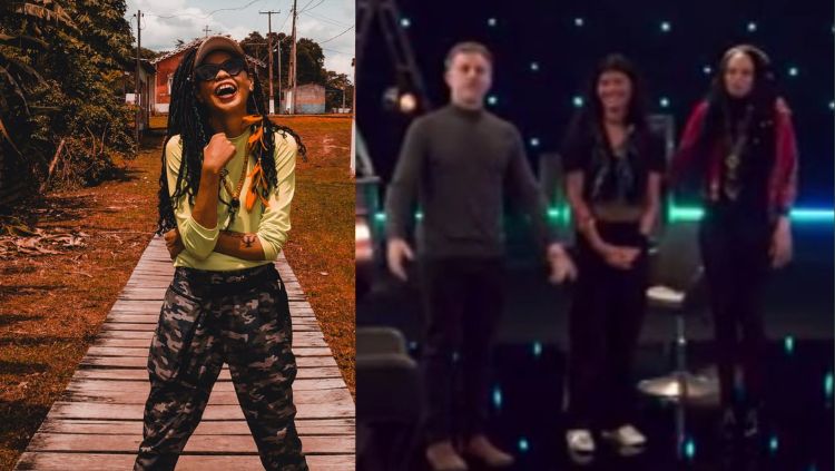 Anne Cleyanne, do Instituto Banzeiro da Amazônia,  é destaque no Programa 'Domingão com Hulk'