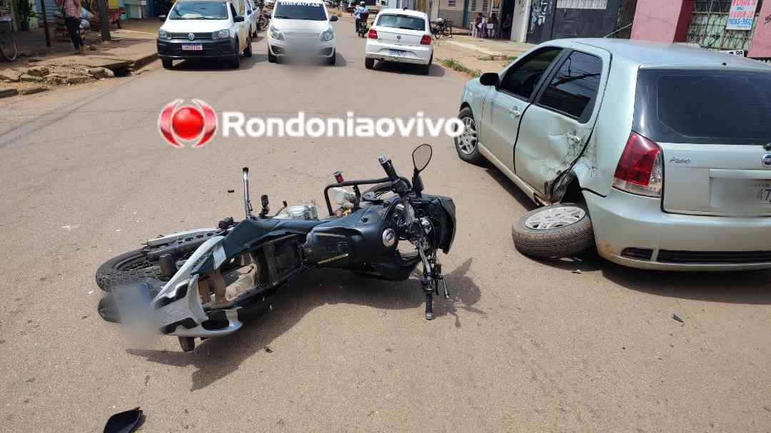 IMPRUDÊNCIA: Roda de carro é arrancada em grave batida com motocicleta 