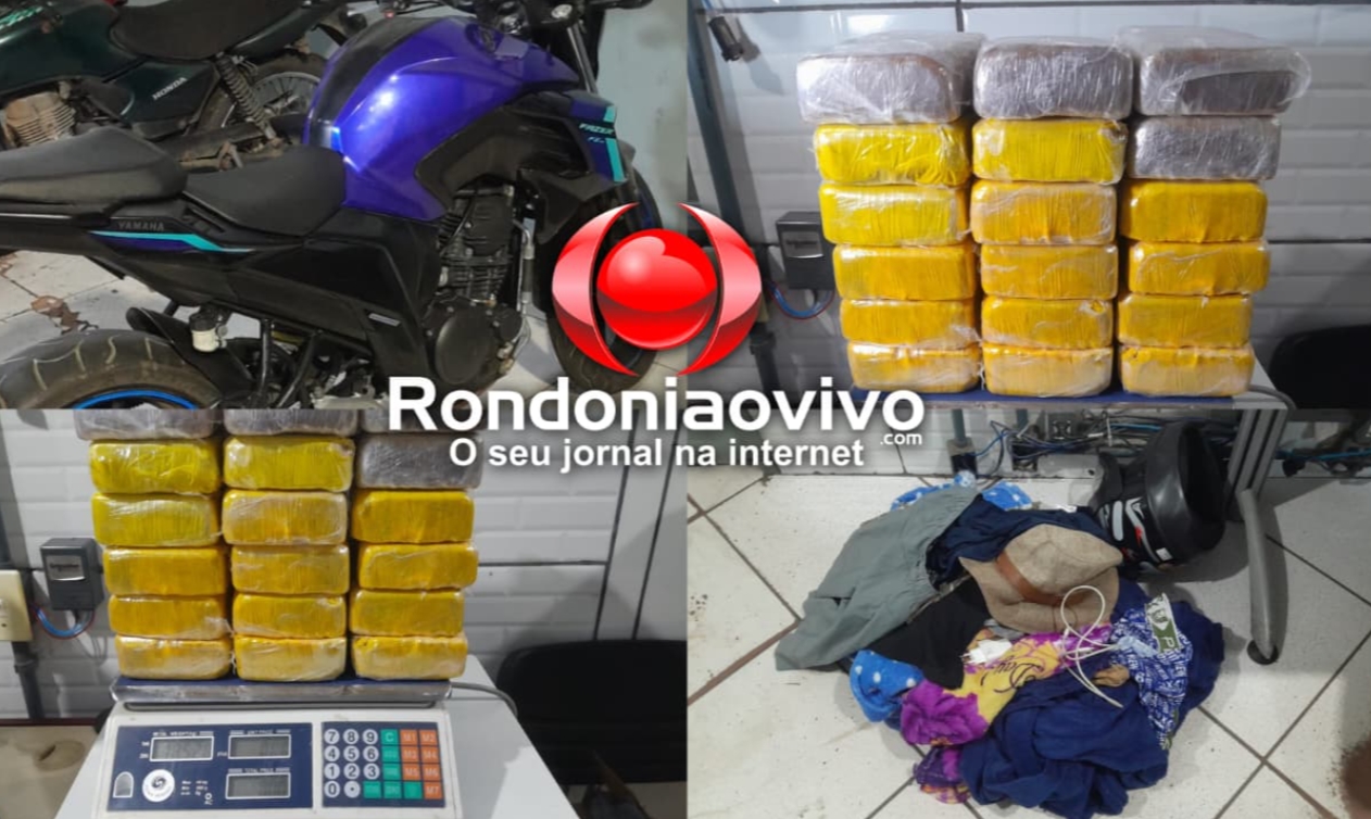 NA BR-364: ​PRF intercepta moto  e apreende mais de 18 kg de cocaína