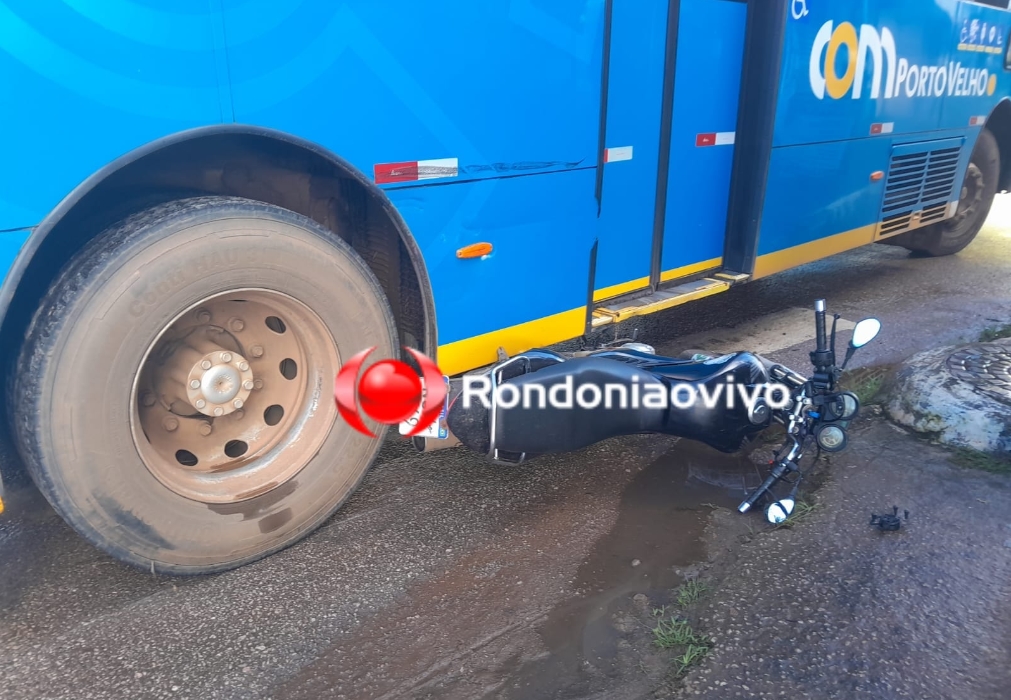 LIVRAMENTO: Ônibus quase passa por cima de motociclista em Porto Velho