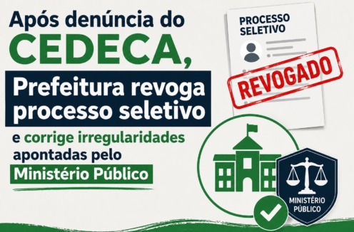 PONTOS DUVIDOSOS: Após denúncia do CEDECA e MP, Santa Luzia d’Oeste revoga seleção e corrige erros