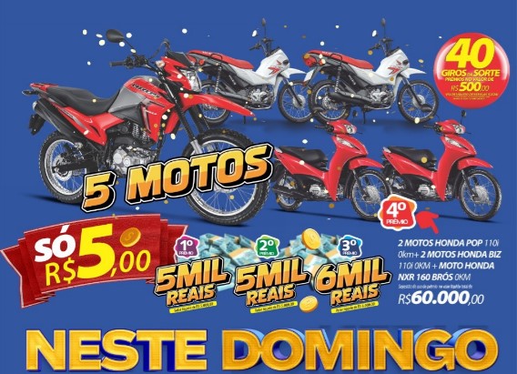 RONDÔNCAP: Cinco motos Honda, 43 prêmios em dinheiro e o Título só 5 reais