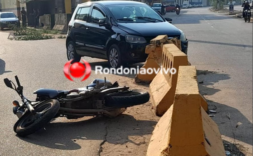 NAÇÕES UNIDAS: Motorista perde controle da direção, atinge casal e bate contra mureta