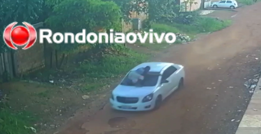 VÍDEO: Mulher descontrolada atropela e carrega ex-marido no capô de Cobalt