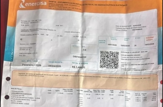VILHENA: Faturas de energia falsas são distribuídas e moradores devem redobrar atenção