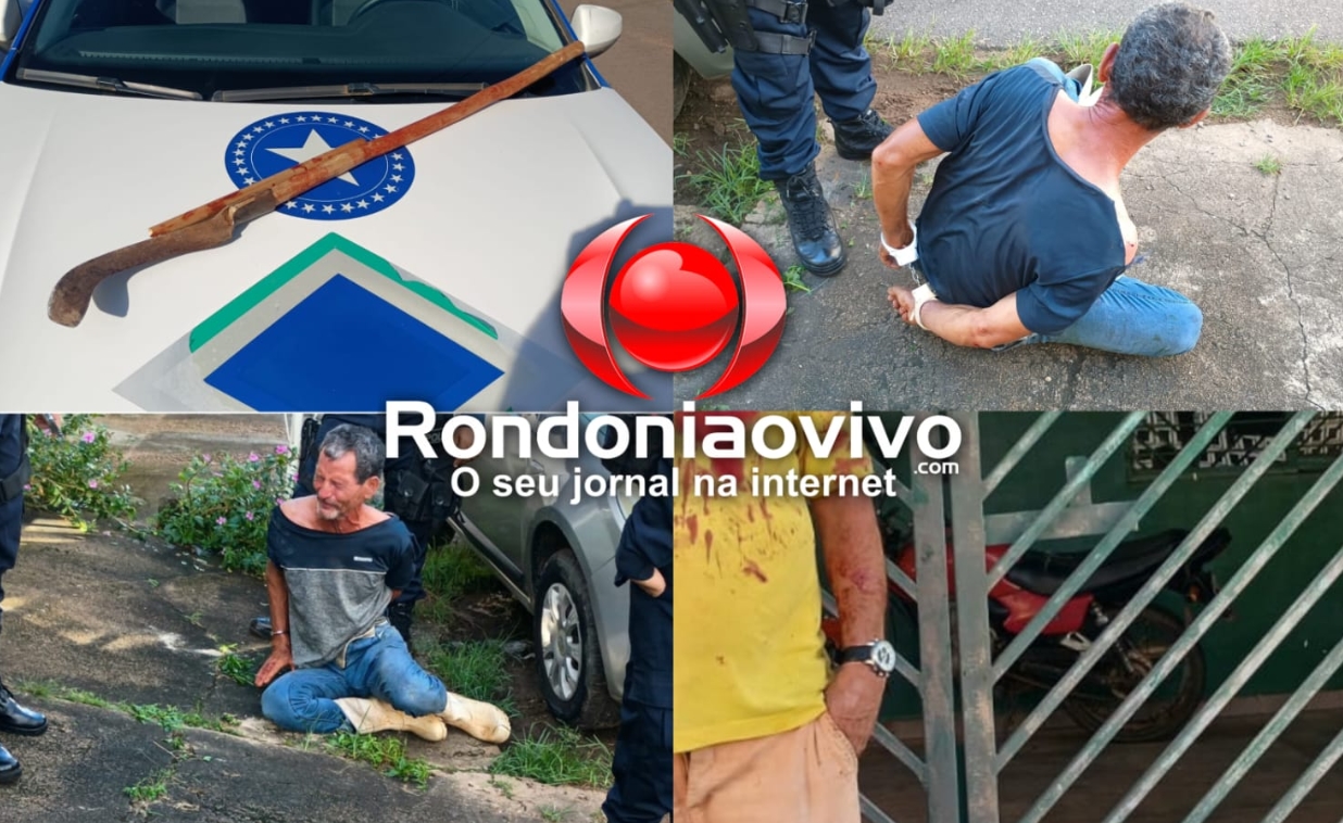 VÍDEO: Homem é preso após atacar irmão com foice e agredir a mãe