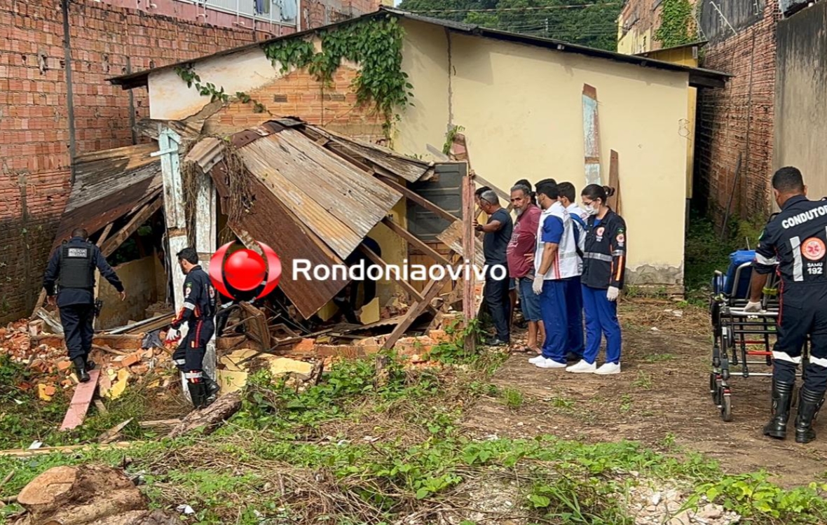 VÍDEO: Residência desaba em cima de homem no Centro