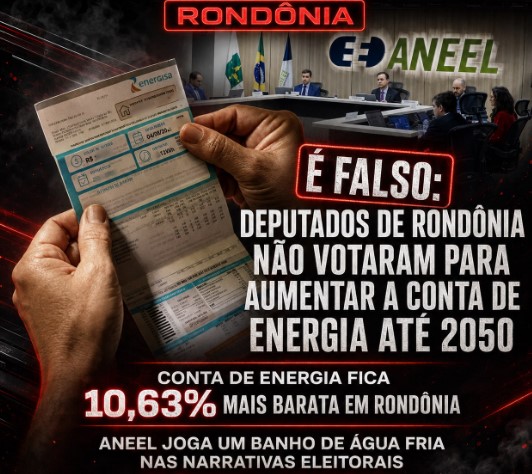 REPACTUAÇÃO DOS VALORES: Conta de luz fica 10,63% mais barata em Rondônia a partir desta quarta-feira 26