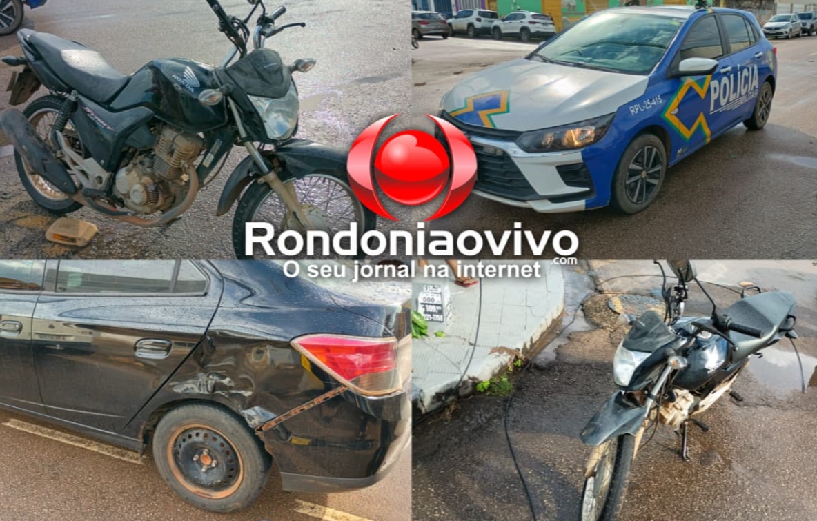 NO CENTRO: Motoboy invade cruzamento e se envolve em forte colisão
