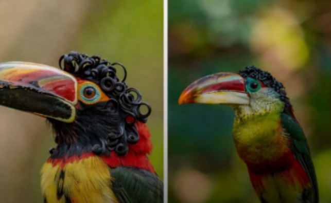 CACHEADO RARO: Tucano típico da Amazônia tem penas estilo rastafari