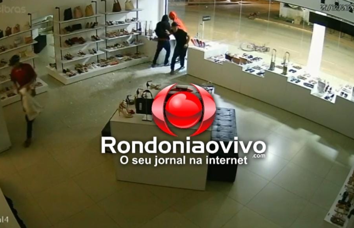 ARRASTÃO: Vídeo mostra quadrilha durante furto na Loja Sapatinho de Luxo