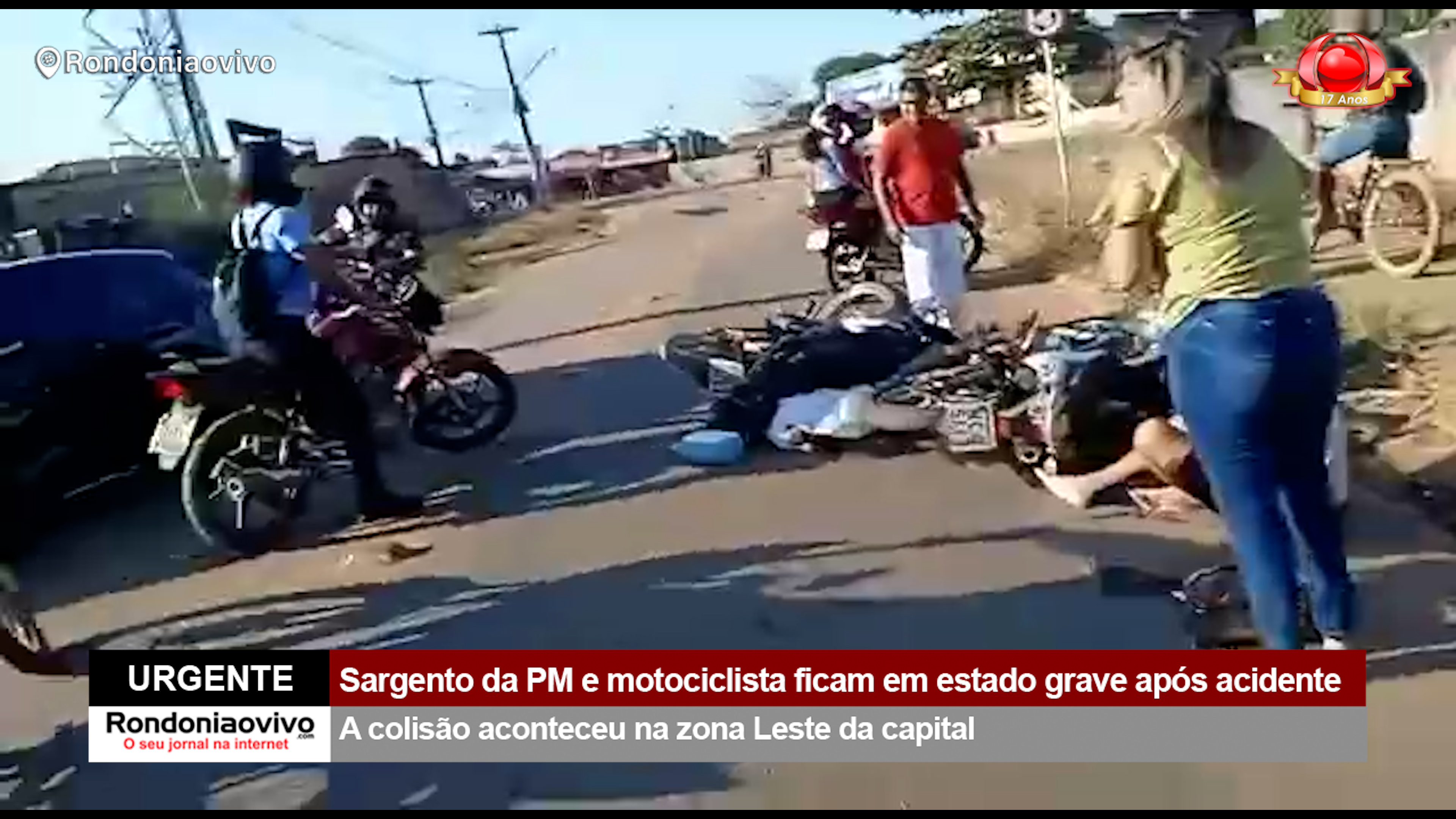 VÍDEO: Sargento da PM e motociclista ficam em estado grave após acidente