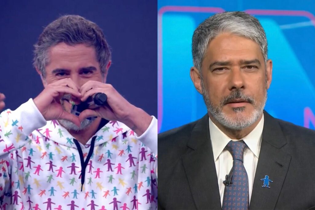 NO JORNAL NACIONAL: Marcos Mion se declara ao vivo para William Bonner: 'Eu te amo'