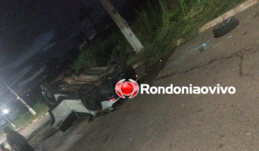 PERIGO NO TRÂNSITO: Mulher embriagada destrói poste, causa capotamento de Jeep e acaba presa