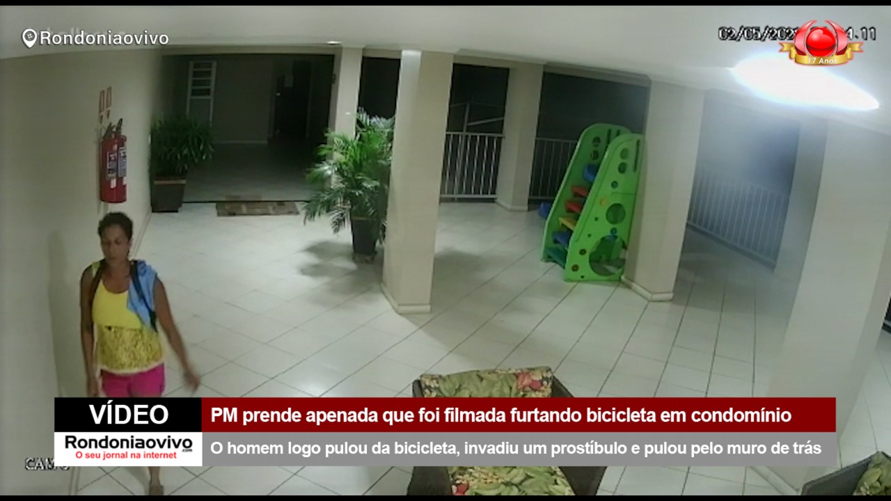 VÍDEO: PM prende apenada que foi filmada furtando bicicleta em condomínio