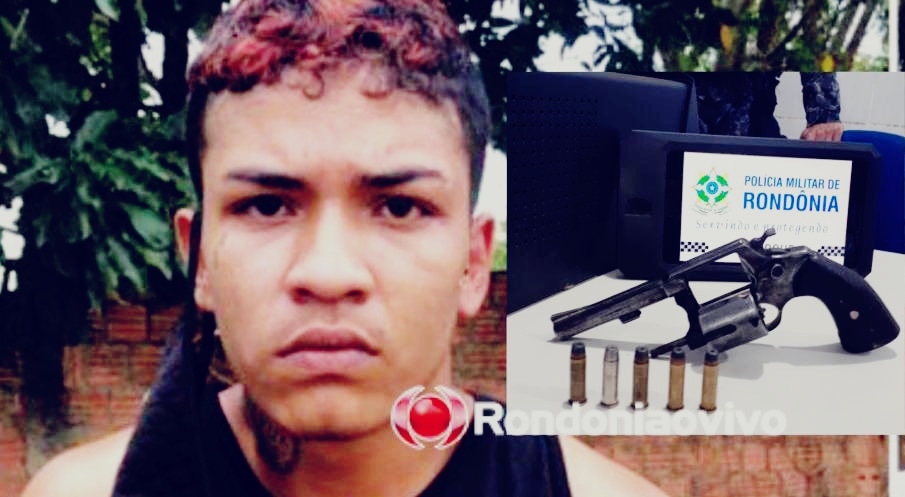 TENTOU ESCAPAR: Membro de grupo criminoso é flagrado armado durante abordagem da PM