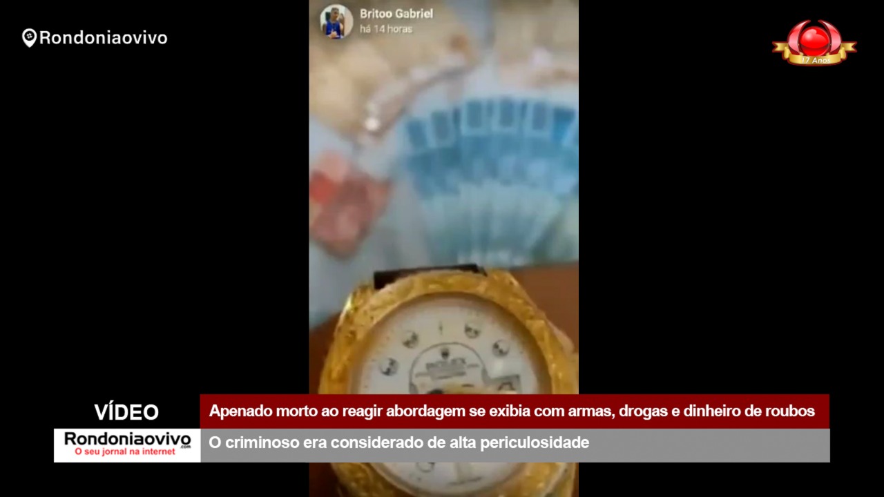 VÍDEO: Apenado se exibia com armas, drogas e dinheiro, diz Polícia
