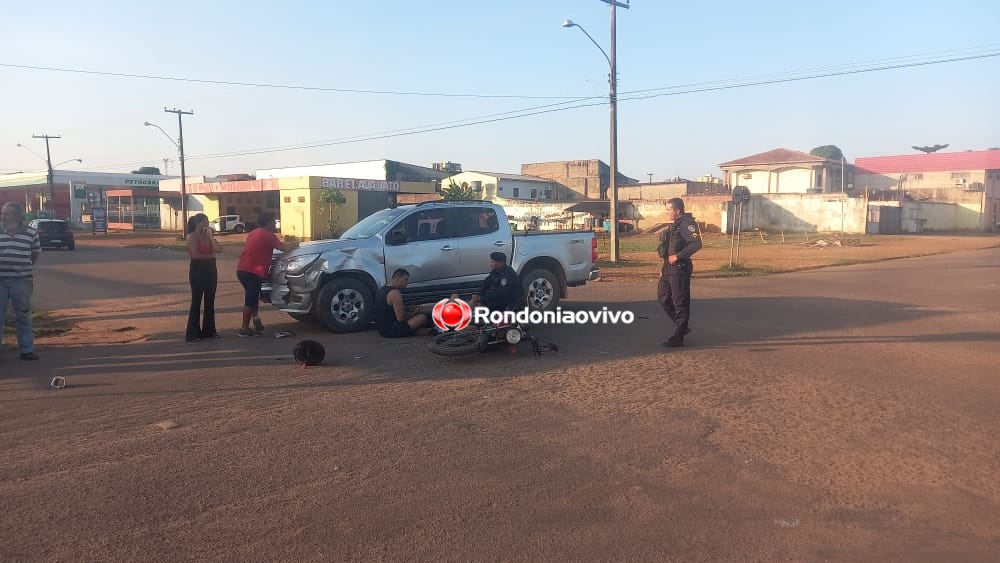 VÍDEO: Caminhonete S10 avança preferencial e deixa casal ferido