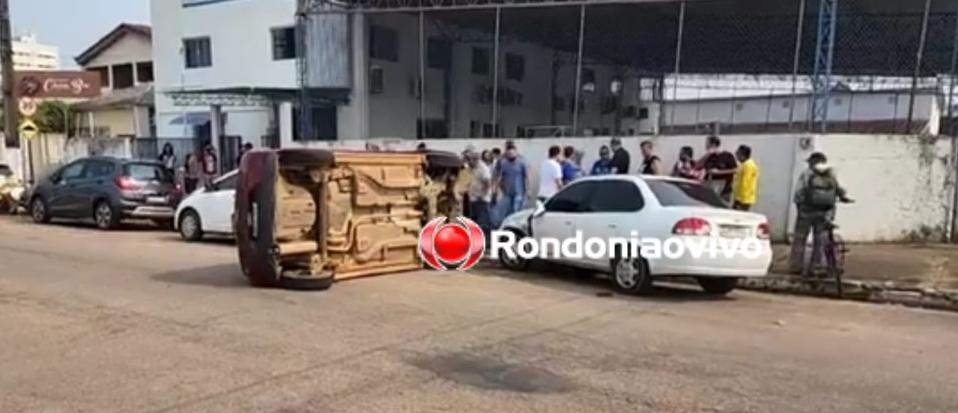 IMPRUDÊNCIA: Acidente com capotamento envolvendo três veículos é registrado na 'Duque'