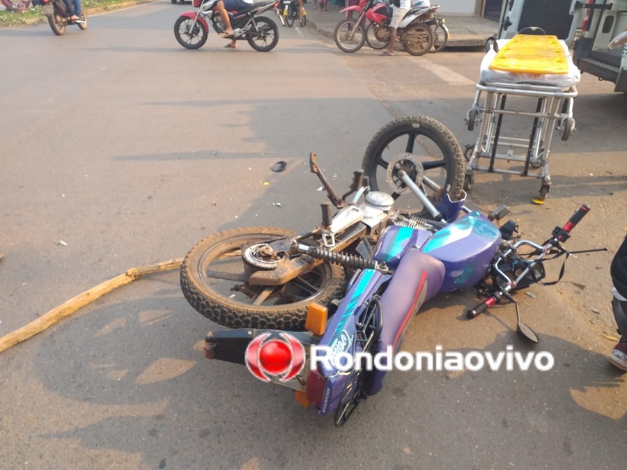 INVADIU: Motociclista fica ferido após colidir com ônibus que avançou a preferencial