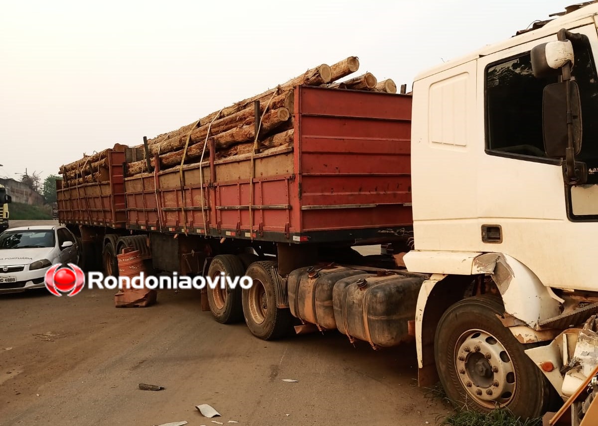 SUSTO: Carreta carregada destrói guarita do Porto de Porto Velho
