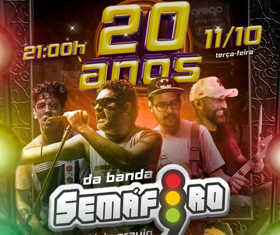 ANIVERSÁRIO: Venha hoje comemorar os 20 anos da Semáforo 89 no Grego Original
