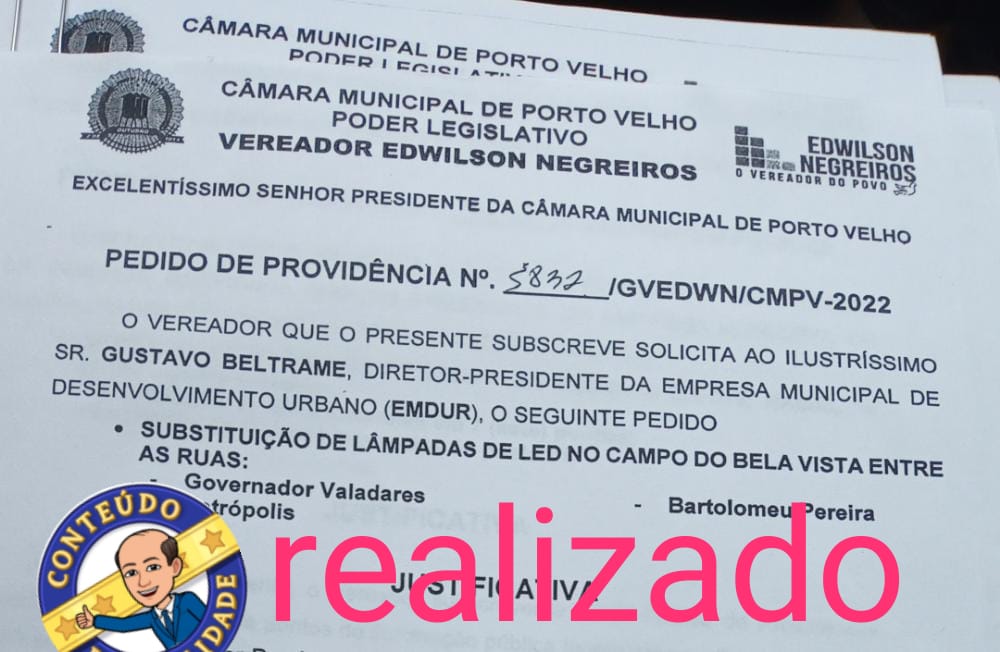 ATUAÇÃO: Edwilson Negreiros pede e prefeitura ilumina campo Bela Vista na zona Sul