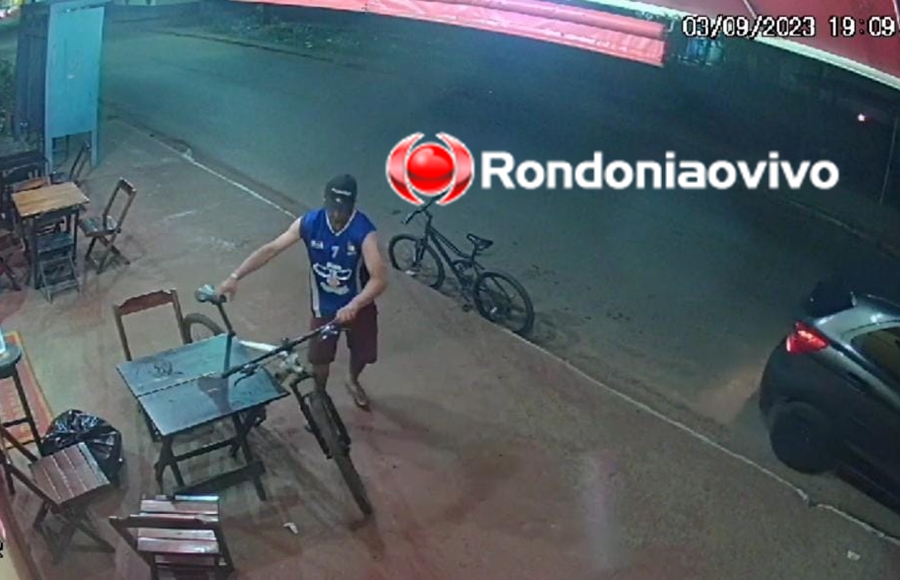 VÍDEO: Ladrão é flagrado furtando bicicleta em frente de panificadora