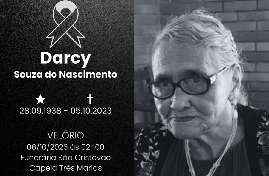 LUTO: Nota de pesar pelo falecimento de Darcy Souza do Nascimento