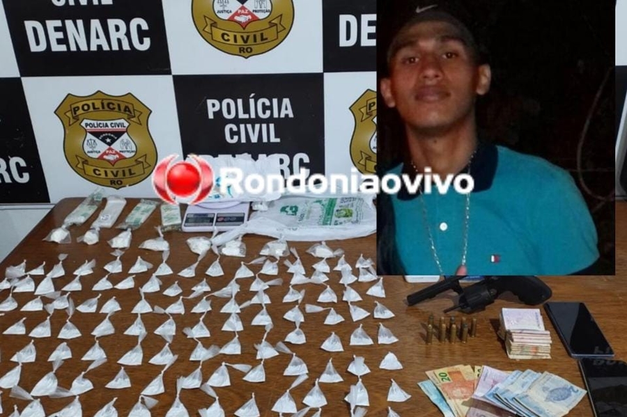 AÇÃO DO DENARC: 'Leleco' é preso armado  e com 300 porções de cocaína 