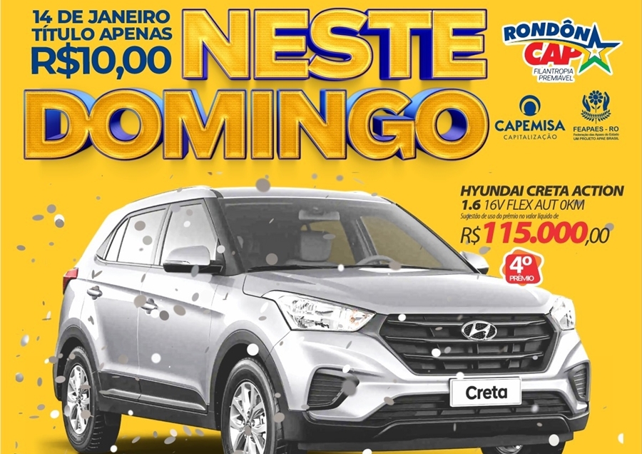 RONDÔNCAP: Hyundai Creta, 3Tvs gigantes, 40 giros e título só 10 reais!