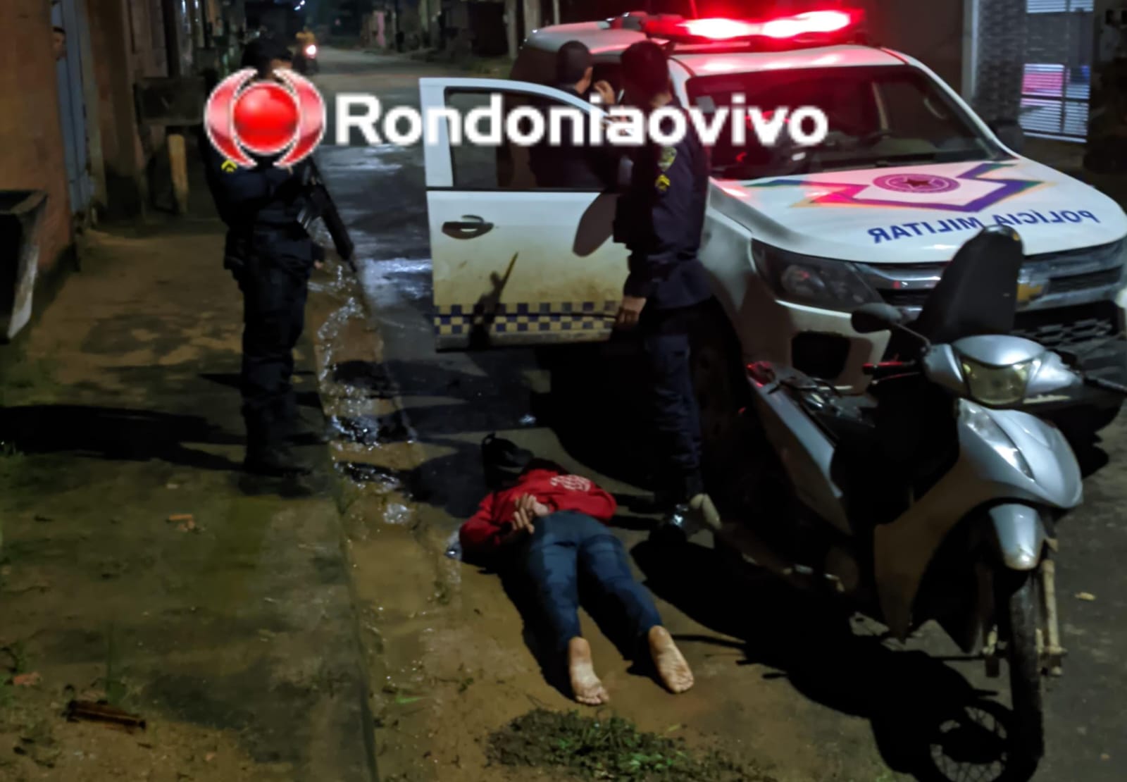 SEM SAÍDA: Assaltante é preso pela PM no Cristal da Calama após roubar motocicleta 